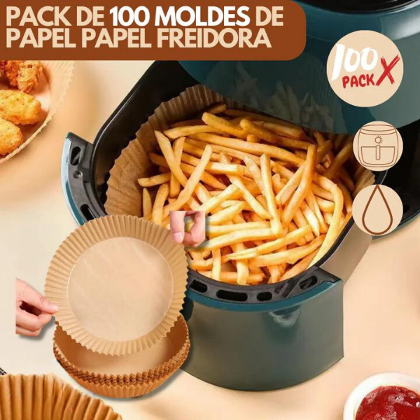 MOLDES EN PAPEL PERGAMINO PARA AIR FRYER X100 UNIDADES