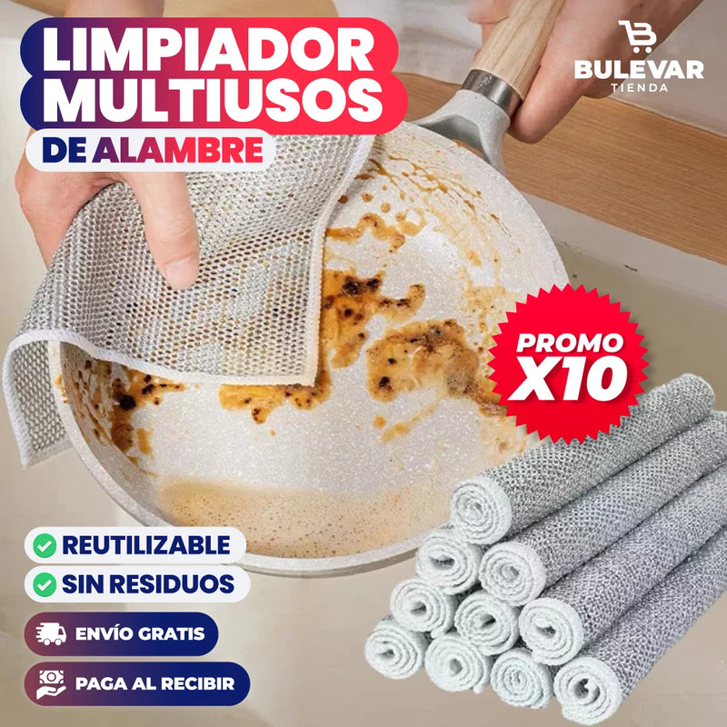 LIMPIADOR TOALLA MULTIUSOS DE ALAMBRE PROMO X10