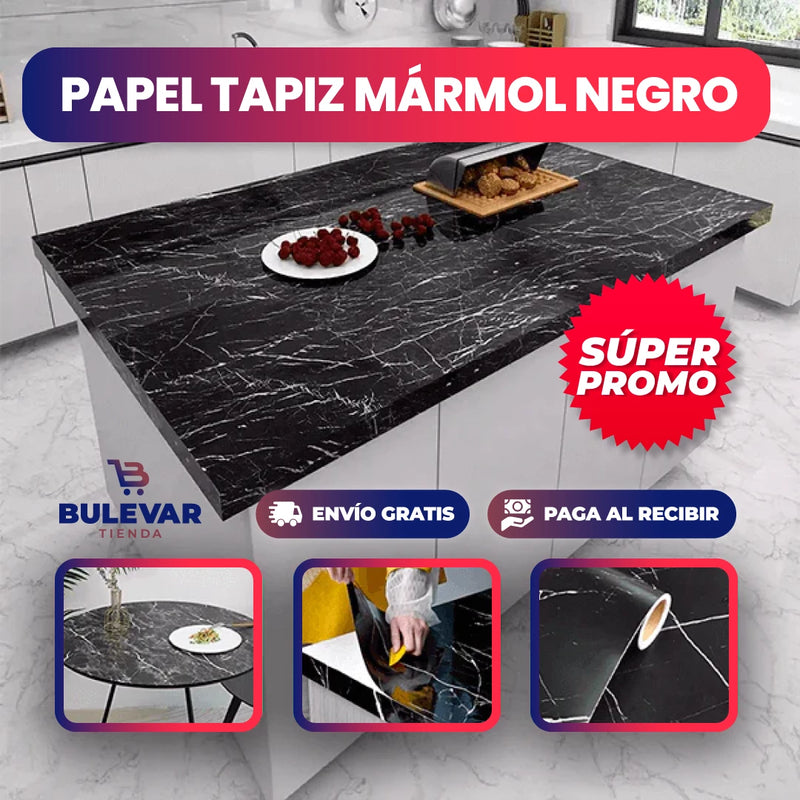 PAPEL TAPIZ MÁRMOL NEGRO + ENVÍO GRATIS