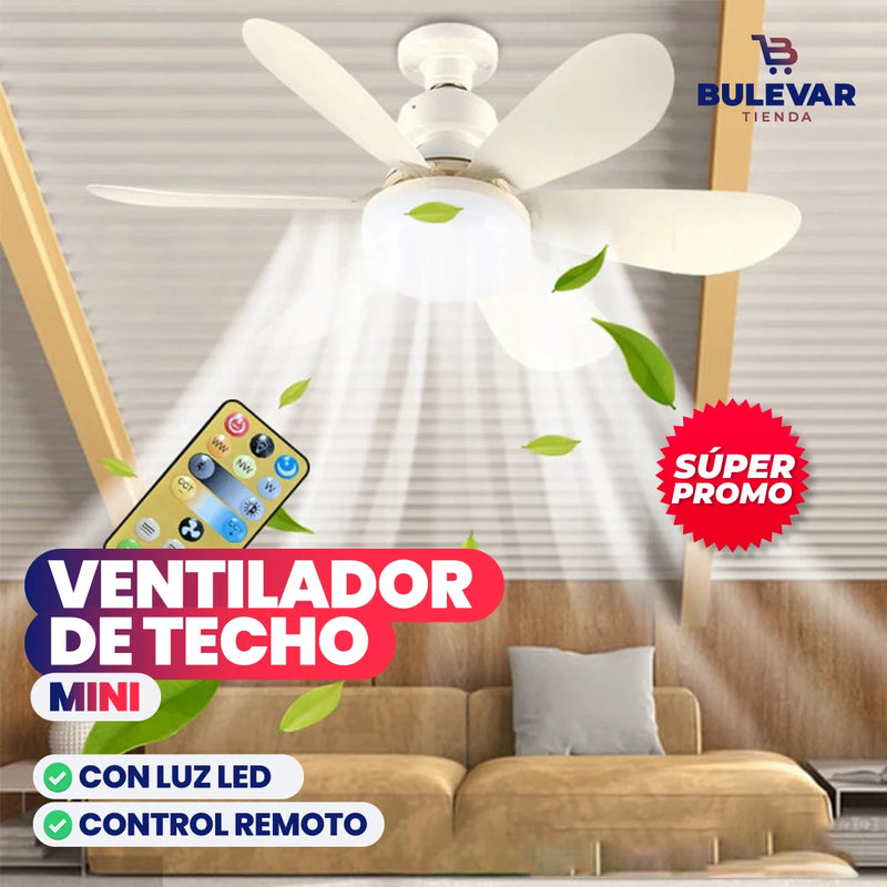 VENTILADOR BLANCO DE TECHO CON LUZ LED