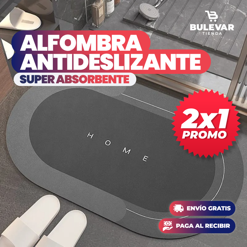 PROMO 2X1 ALFOMBRA DE BAÑO ANTIDESLIZANTE SÚPER ABSORBENTE