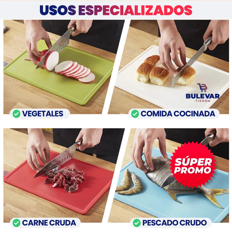 SET DE 4 TABLAS DE PICAR EN LA COCINA