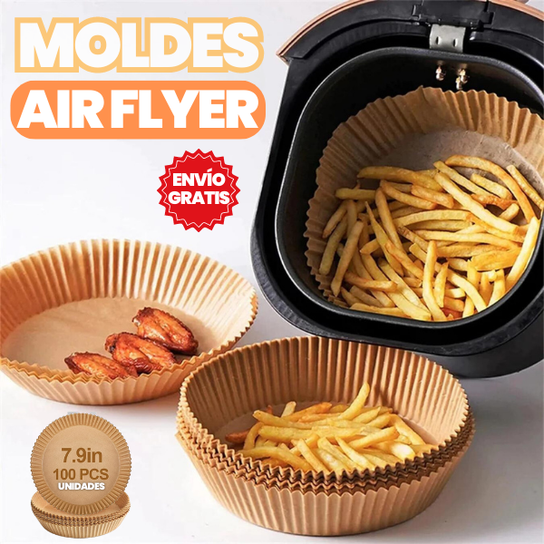 MOLDES EN PAPEL PERGAMINO PARA AIR FRYER X100 UNIDADES